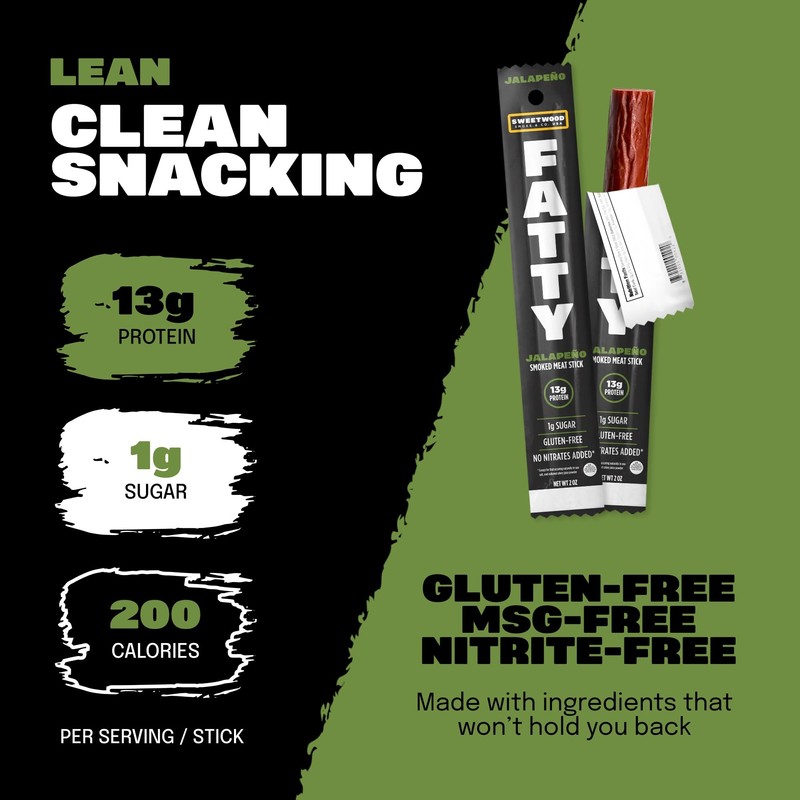 FATTY Meat Sticks, Made with Grass Fed Beef, Pork Raised