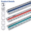 Better Office Products Triangular Ruler, 12 inch Metal Ruler, Triple