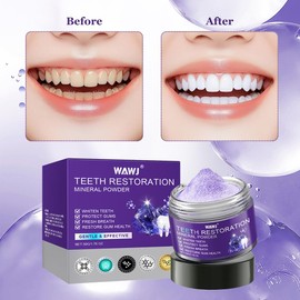 WAWJ® Mineral Tooth Powder, Organic Mineral Powder to Restore Teeth, Dental Restoration, for Strengthening Teeth, Mineral Powder for Tooth Restoration, Protects Gums and Freshens Breath