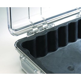 PELI 1040 Waterproof Micro Box for Protection of Smartphones and Other Electrical Equipment, IP67 Waterproof and Dustproof, 0.7 L Volume, Transparent/Black Rubber Insert