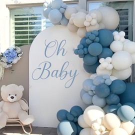 YUANY Oh Baby Decal - Gender Reveal Boy and Girl Baby Shower Decorations,Large Adhesive Vinyl Oh Baby Letters Sticker,Oh Baby Themed Balloon Arch Decal (Oh Baby Decal)