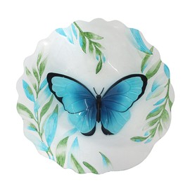 Briarwood Lane Unassigned Unassigned Glass Blue Butterfly Bird Bath Including Metal Stand for Unassigned Everyday Birdbath