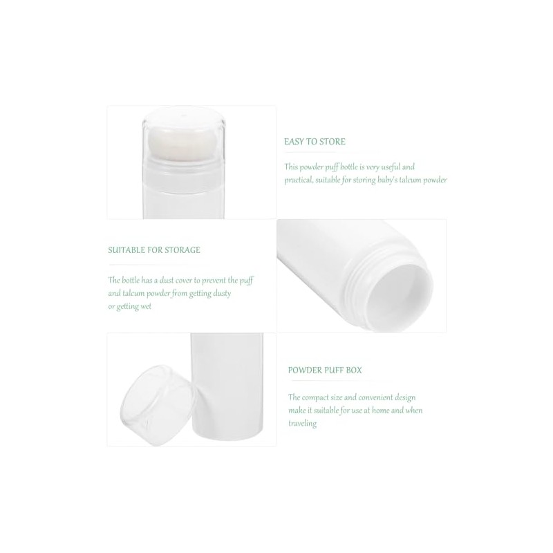 Toddmomy 2PCS Talquera Portátil Vacía 15cm Plástico Blanco