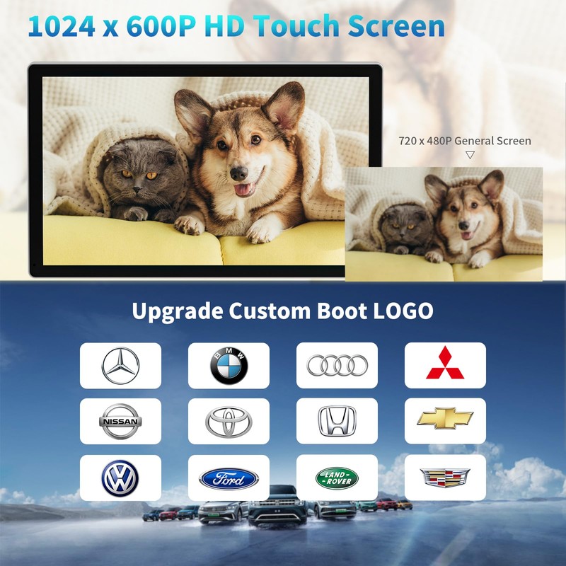 Madoec Portable Apple Carplay Screen for Car, 9" Wireless Apple