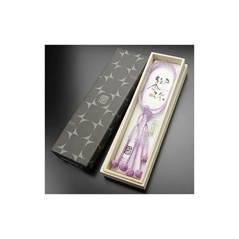 念珠ドットコム 日蓮宗 数珠 女性用 8寸 藤雲石 梵天房 京念珠 念誦 法華