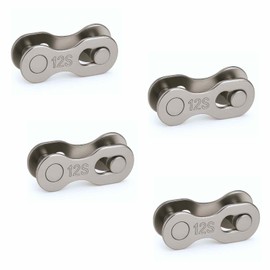 4 Pairs Bicycle Chain Links Steel Quick Release 12-Way Bicycle Chain Missing Link Connector Silver