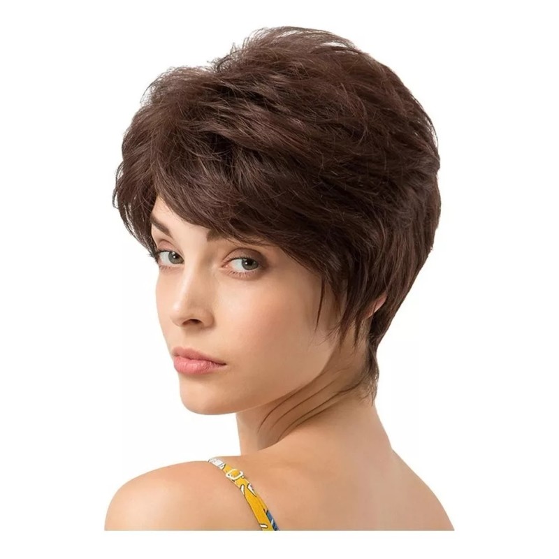 generic Peluca De Corte Pixie De Pelo Corto Natural De