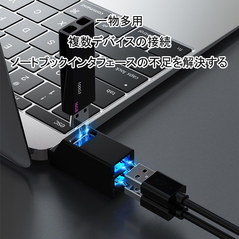 Type-C Hub USB-C Hub 3-in-1 Ultra Mini Direct Plug Portable