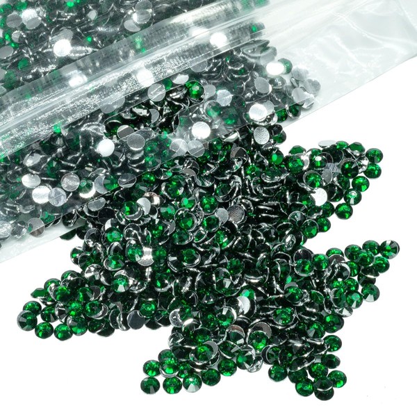 qiipii 8000PCS 3mm Emerald Green Crystal Resin Rhinestones for Crafts