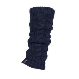 Elle Ladies 1 Pair Chunky Cable Knit Leg Warmers - Navy One Size