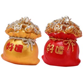 Operitacx 2pcs Unique Money Bag Shape Container Lucky Bag Decor for Desktop Craft Adornment for Year Celebration Fine Workmanship Stable Design
