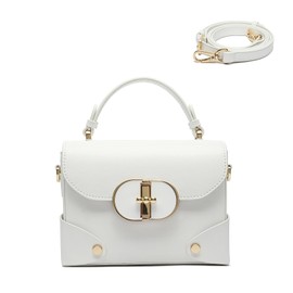 HOZYU Women's Top Handle Bags,Handbags for Women,Shoulder Bag or Crossbody Bags,Evening Bags,Recyled Genuine Leather Handbags (White)