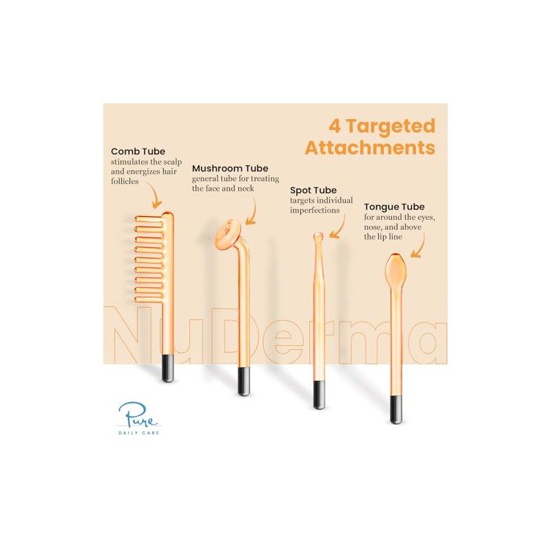NuDerma Skin Therapy Wand - Portable Handheld High Frequency Skin