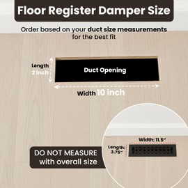 Empire Register Co, Steel Floor Register - 2x10 inch, Honeycomb Design, Textured Black Finish, Heavy Duty Walkable Steel Floor Vents, Metal Damper Attached Air Vents for Home Floor only