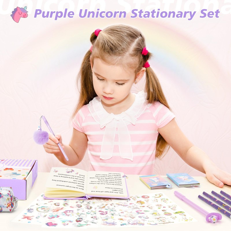 Cooyou Unicorn Stationery, purple, 6Pcs Purple