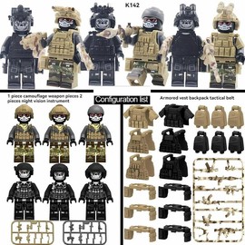 NWJ Military Building Blocks Sets - Army Soldiers Action Figures with Ghost Camo, Mini Building Toys for Boys Kids:_AK142