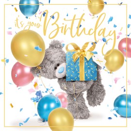 Me to You Bear It's Your Birthday 3D Card, Mixed,Size:6x6,ALV93047