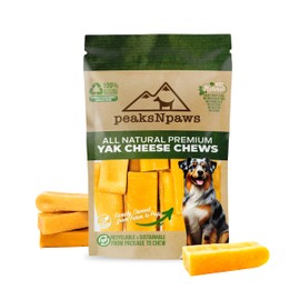 peaksNpaws Yak Cheese Himalayan Dog Chews, High Protein, Natural Dog Treats Small Dogs, Lactose Free Chew Sticks for Aggressive Chewers, Long Lasting Pet Treat for Dogs Under 15 lbs, 3lb Bulk Small