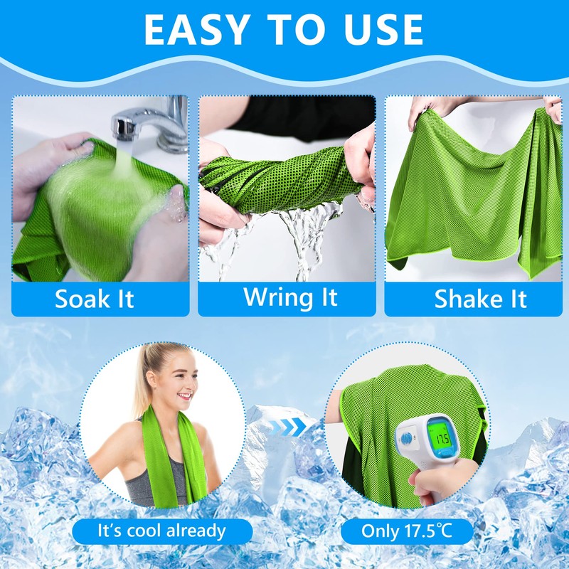 SZELAM [4 Pack] Cooling Towel (40”x 12”) Sweat Towel, Cool Rags Neck,