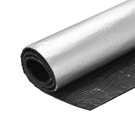 uxcell Insulation Sheet, 1mx1mx5mm Self-Adhesive Embossed Aluminum Foil Waterproof Heat Resistant Thermal Barrier, for Roof Wall HVAC Duct Pipe, Rubber Foam