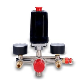 FLEXMAN Pressure Switch Compressor, 2 Phase 1 Port Air Compressor Pressure Switch Control Valve Regulator Replacement Parts, 90-120 PSI Adjustable Pressure Valve Set for Quick Pressure Reduction