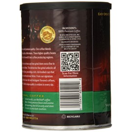 Melitta Coffee, Classic Decaf Ground, Medium Roast, 10.5-Ounce Cans (Pack of 12)