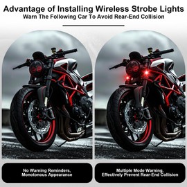 LYCARESUN 4PCS Wireless LED Strobe Lights with Remote Control, 8 Colors USB Rechargeable Anti-Collision Warning Light, High Brightness Wireless LED Lights for Car Drone Truck Motorcycle Aircraft Bike