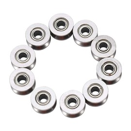 VOBOR 10pcs V624ZZ Miniature Steel V-Groove Guide Pulley Rail Ball Bearing, Carbon Steel Miniature Bearings Double Shield 4x13x7mm for Rail Track Liner Motion System