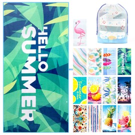 Mikytoper Beach Towels for Adults Extra Large 180 x 90 CM Microfibre Beach Towel for Men Women Sandproof Quick Dry Beach Towel Large Microfibre Beach Towel for Beach/Travel/Pool (Summer)