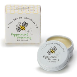 All Natural Beeswax Lip Balm - 0.25oz - By Little Bee of Connecticut (Peppermint Rosemary)