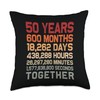 Retro 50 Years Together Cool 50th Couple Wedding Anniversary Throw
