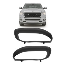 Gelacie Tow Hook Bezel Kit Compatible with 2019-2024 Ram 1500 DT Front Bumper Tow Hook Cover Replacement for 68274701AA, 68274701AB Left & Right