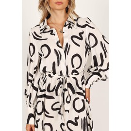 Petal & Pup Women's Cosmo Wrap Mini Dress, White/Black, Small