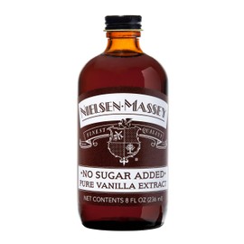 Nielsen-Massey No Sugar Added Pure Vanilla Extract for Baking and Cooking, 8 Ounce Bottle