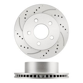 KAX Front 5396 Drilled and Slotted Disc Brake Rotors Fits for Jeep Wrangler 1999-2006, Jeep Cherokee 1999-2001, Automotive Replacement Brake Rotors, 2pcs