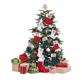 Pxniy Mini Red Knit Stocking,8.5 Inches Initial Monogram Embroidered Christmas Stocking,Family Fireplace Hanging Ornament Xmas Holiday Decor Gift-Letter B