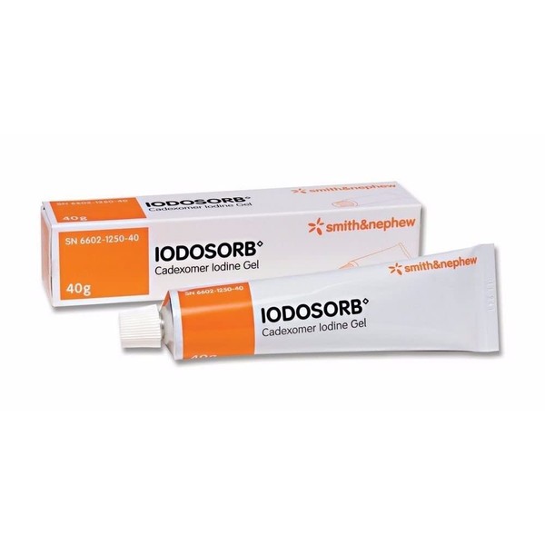 Iodosorb Gel para heridas, tubo de 40 g (0,9% de yodo cadexómero), 1 unidad (paquete de 2)