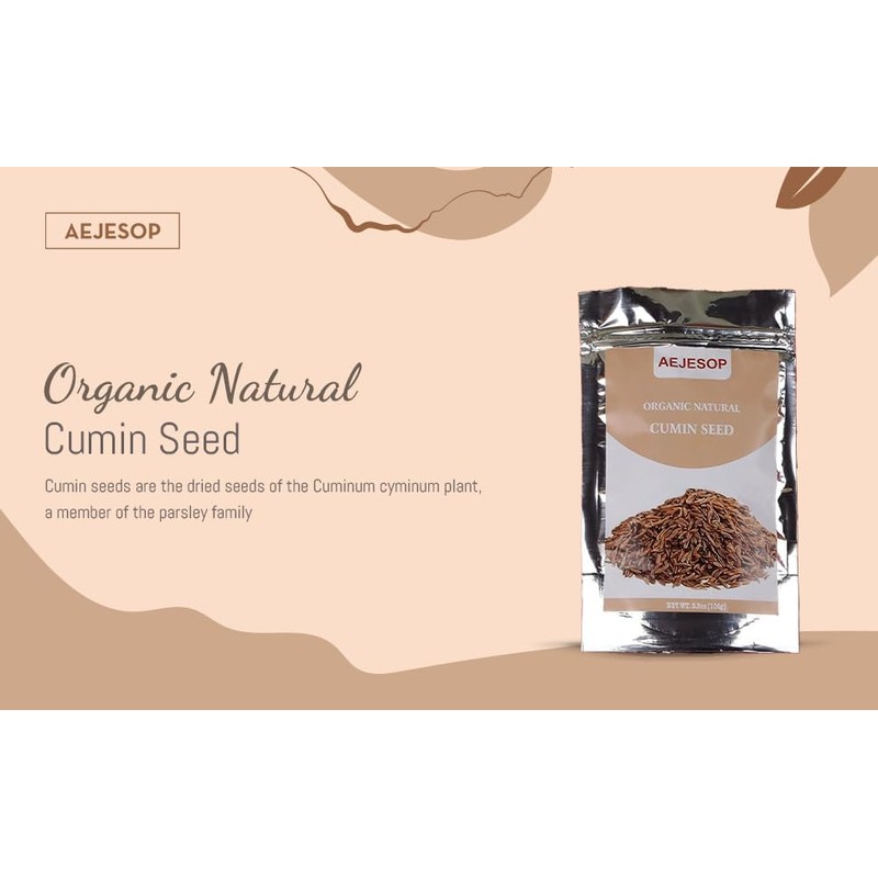 AEJESOP Organic Cumin Seeds (Jeera) - 100g