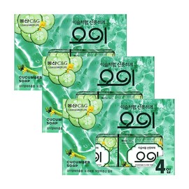 Clio Cucumber Soap 90g 4 packs x 3 (total 12) Face Wash Soap Apricot Milk Iris Ginseng - 2. Apricot Soap 4 packs x 3 (total 12) / 크리오 오이비누 90g 4입x3개 (총12개) 세수 세안 비누 살구 우유 창포 인삼 - 2.살구비누 4입x3개 (총12개)