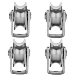 Stainless Steel U Groove Wheel Heavy Duty Pulley Smooth Rolling Door Wheels Sliding Gate Hardware High Weight Capacity Rollers Rolling Driveway Gate Bracket Rollers for Carts Furniture Machinery