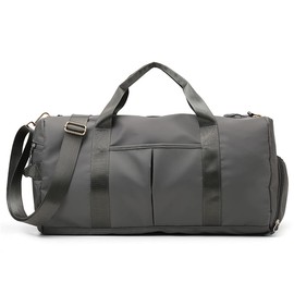 ZUEVI Sports Gym Duffel Bag for Men or Women Waterproof Weekender Travel Bag with Shoes Compartment Dry and Wet Separation for Training Swim Yoga(Grey)