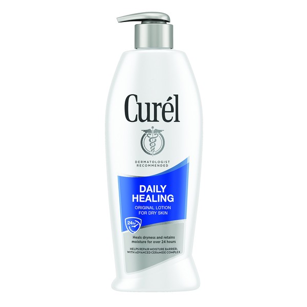 Curél Daily Healing Dry Skin Moisturizer, Body Lotion, 13 Ounce, with Advanced Ceramides Complex, helps to Repair Moisture Barrier