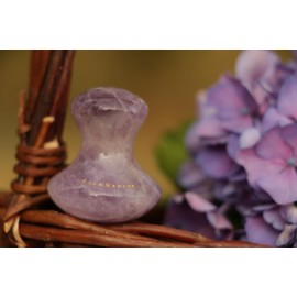 Luo&Kempen® Massage Stone I Acupressure I Gua Sha I Eye Flowies Anti-Ageing I 100% Natural I Rose Quartz I Amethyst I Rock Crystal I Beauty by Treating Tension (Amethyst)