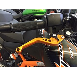 Short Brake Clutch Levers for KTM 125 Duke 200 Duke 390 Duke 2013-2019,KTM RC125 RC200 RC390 2014 2015 2016 2017 2018 2019 Orange