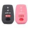 Btopars 2pcs 4 Buttons Silicone Rubber Remote Smart Key Fob