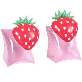 2 Pack Arm Floaties for Kids - Cute Cartoon Inflatable Pool Arm Floaties Swim Rings, PVC Arm Bands Floater Sleeves for Toddlers Children 3-5-6-12 Years (Watermelon) (Strawberry)
