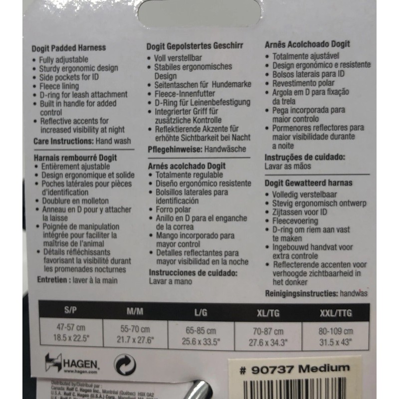 Dogit Hagen Dogit Padded Dog Harness w/ Reflective Accents Medium