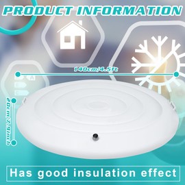 4.5 Ft Inflatable Hot Tub Cover, Portable Hottub Cover, Energy Saving Lid for Round Hot Tub, Foldable Protective Rain Overflow Cover for Outdoor Inflatable Hot Tubs Rain-Proof Snow-Proof