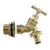 Solid brass water butt/rain barrel/tank threaded outlet adaptor/connector with 2