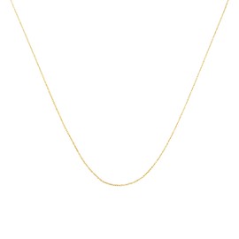 Haus of Brilliance Solid 10K Yellow Gold 0.5mm Rope Chain Necklace. Unisex Chain - Size 20" Inches